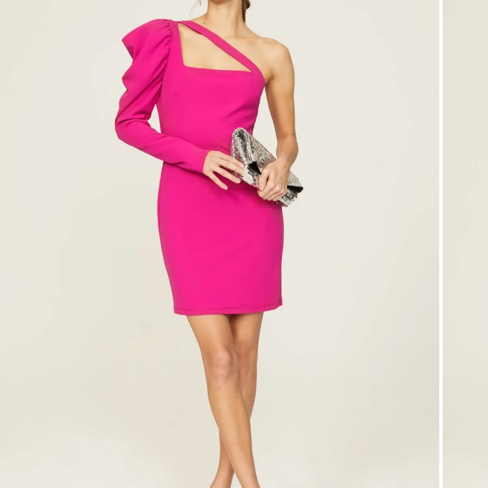 RACHEL Rachel Roy Vibrant Pink Asymmetrical Dress